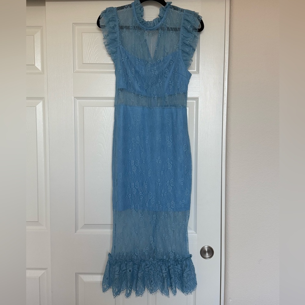 Endless Rose Blue Lace Midi Dress